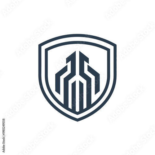 Abstract geometric shield design with modern lines