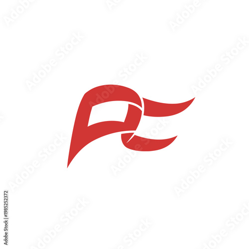 Free Download Abstract red logo with flowing lines and curves - GFXLoad
