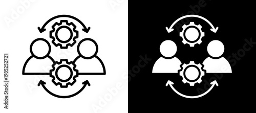 Interpersonal Skills Icon Set In Black And White Filled Style Collection