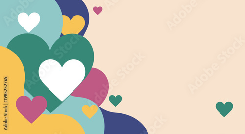 A vibrant and contemporary abstract design featuring a bold heart. Ideal for conveying love, compassion, and positive emotions in marketing or website