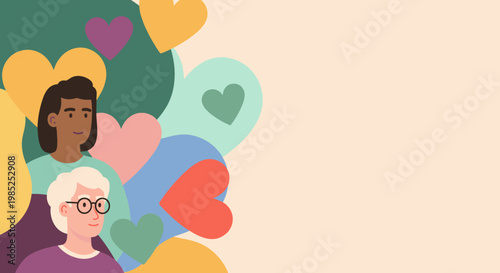 This colorful illustration depicts a diverse group of people, conveying inclusivity and community. Ideal for representing teamwork, social connections