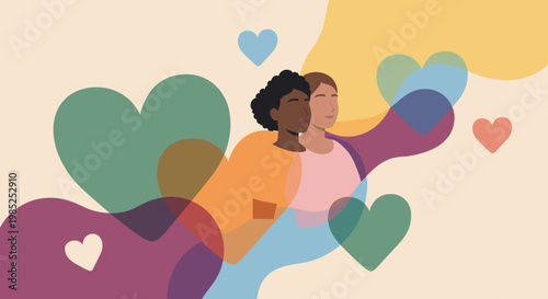 A calming and minimalist image featuring a heart shape alongside flowing organic forms. Ideal for conveying love, wellness, or positive emotions in br