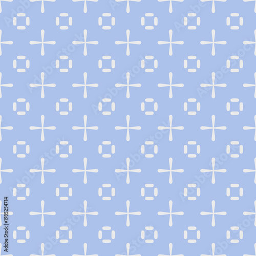 Seamless geometric pattern with blue and white abstract shapes