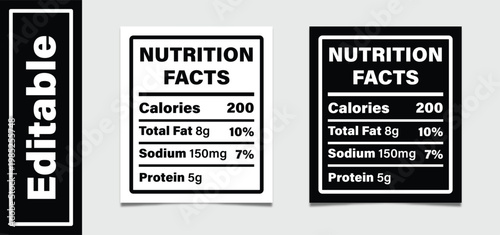 Comparison of two identical nutrition facts labels for a 200-calorie food item