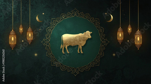 Eid al adha background, invitation and islamic background
