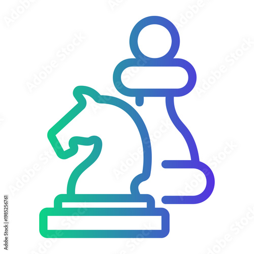 chess Line Gradient Icon