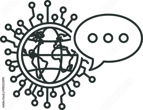 global communication virus pandemic message illustration