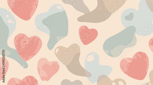 A gentle and calming abstract background featuring flowing, organic shapes in muted coral and cream tones. Ideal for websites, social media, or brandi