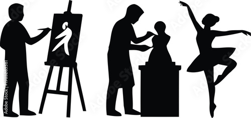 Diverse Artists Creative Collaboration SilhouetteDiverse Artists Creative Collaboration Silhouette