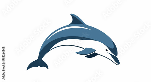 Elegant blue dolphin logo featuring two leaping dolphins forming a graceful arc for branding and marine themes
