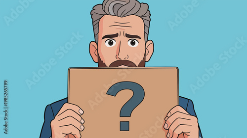 Illustration of a Smiling Man with Stylish Hair and Plaid Blazer