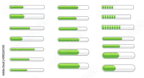 Loading bar indicator set for user interface design