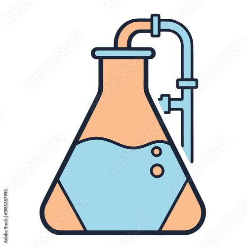 Laboratory Flask with Distillation Apparatus Icon
