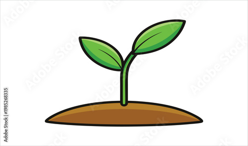 Green sprout growing from soil symbolizing new beginnings and growth