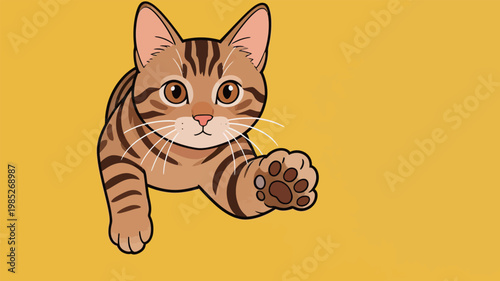 Cartoon Black Panther in Aggressive Pose