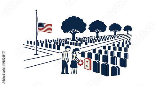 Memorial Day Remembrance at Military Cemetery