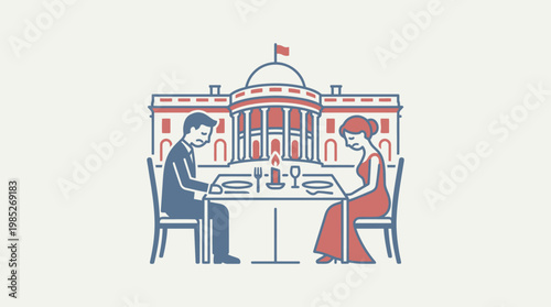 Couple Dining at White House Under Presidential Watch