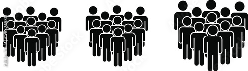 Set of people icons representing different group sizes and social interaction.