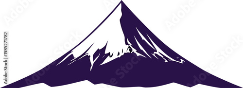 mountain peak snow illustration dark blue silhouette