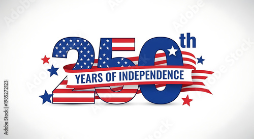 Commemorative 250th Anniversary Graphic Design Celebrating Two and a Half Centuries of United States Independence and Freedom