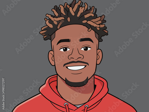 Portrait of a Boy with Dreadlocks and Hoodie