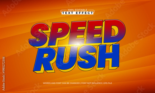 Speed Rush Editable Text Effect - Fast Motion Dynamic Typography for Racing and Action Design