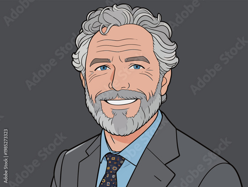 Illustration of a Smiling Young Man