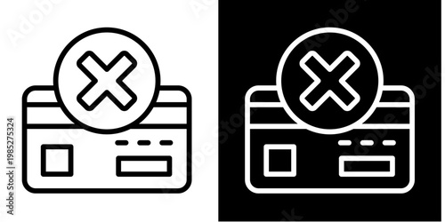 Card Declined Icon Set White Style Collection