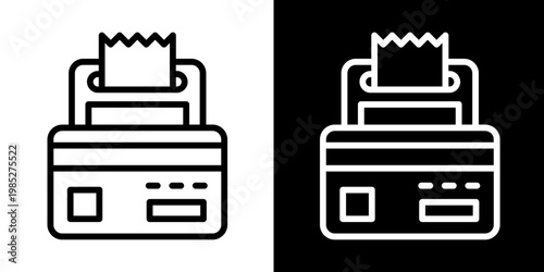 Payment Terminal Icon Set White Style Collection