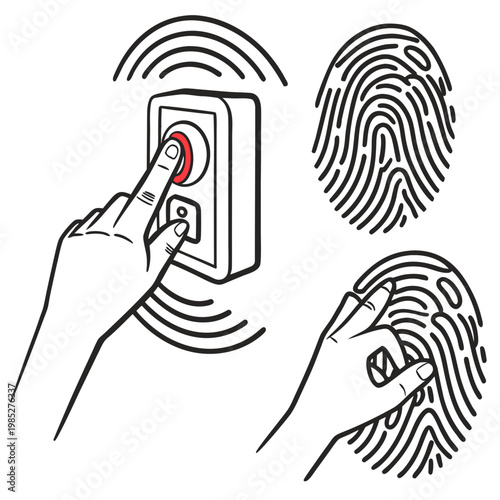 Biometric authentication with fingerprint and hand scanning technology security access control