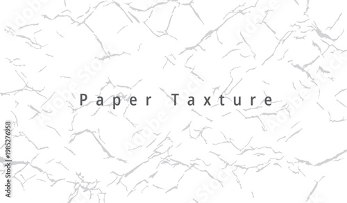 White crumpled paper texture vector illustration with gray wrinkle details background.