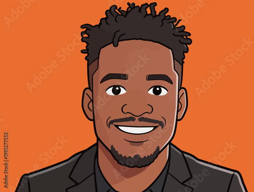 Illustration of a Smiling Boy with Freckles