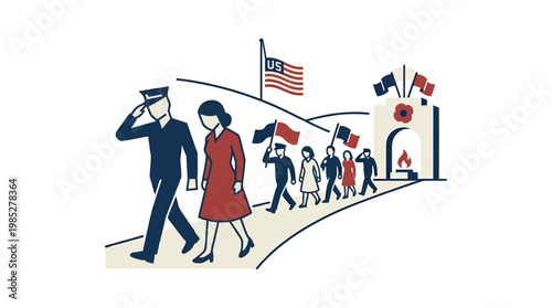 Memorial Day March Honoring Veterans and Remembering the Fallen