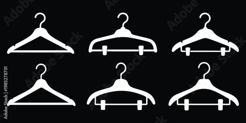 Clothes hanger icon set minimal outline collection