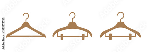 Clothes hanger icon set minimal outline collection