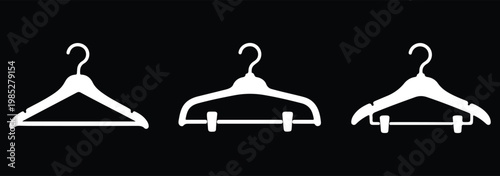 Clothes hanger icon set minimal outline collection