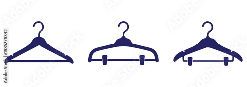 Clothes hanger icon set minimal outline collection
