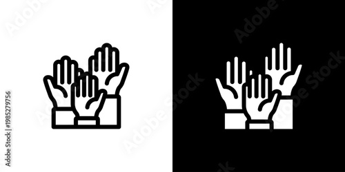 Event Participant icon concept with flat Black White Background. Vector illustration.