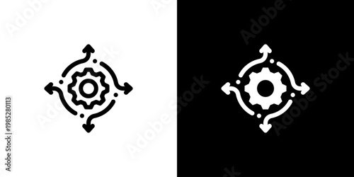 Flexibility icon concept with flat Black White Background. Vector illustration.