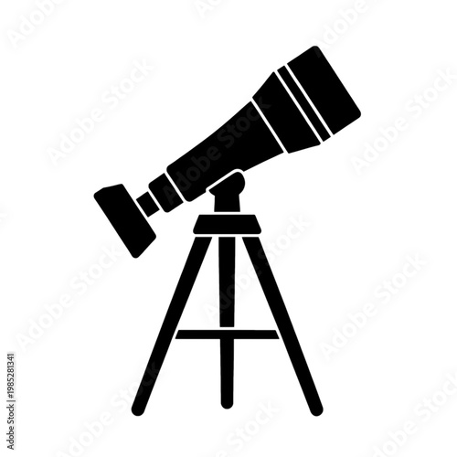 Telescope on Tripod Stand Line Icon