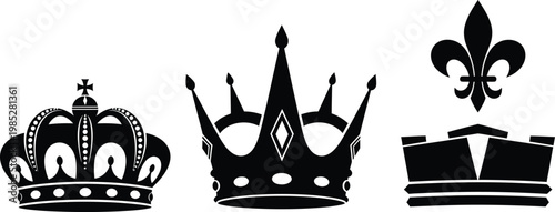 Black Crowns and Royal Crest Symbols