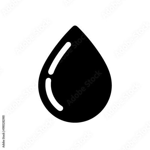 Water Drop Line Icon with Internal Curved Lines