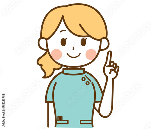 ポイントを説明する薬剤師の女性のイラスト