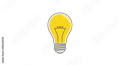 Bright idea, innovation and creativity concept - glowing yellow light bulb