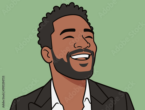 Portrait of a Smiling Man with Dreadlocks