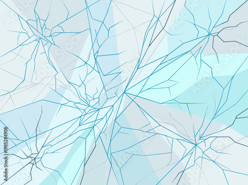 Abstract microcracks pattern in blue and white geometric style  