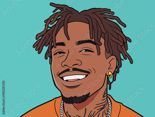 Cartoon Man with Winking Eye and Beard