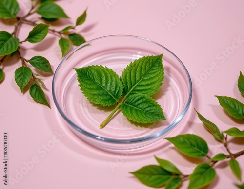 Vibrant Green Botanical Leaves Modern Glass Dish
