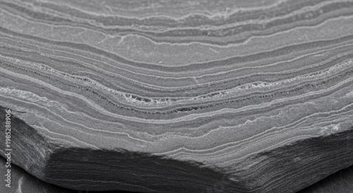 Close up of Natural Gray Stone with Intricate Wavy Layered Patterns