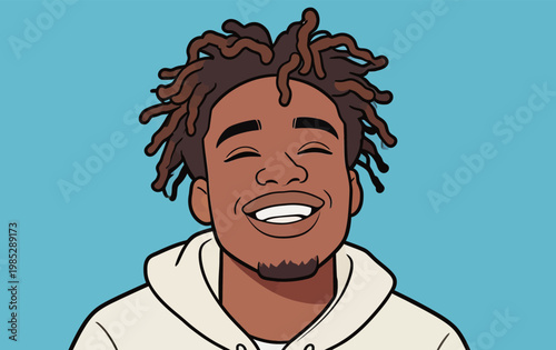 Happy Girl in Red Sweater with Snowflakes